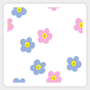 Sweet simple forgetmenots - pink and blue Sticker